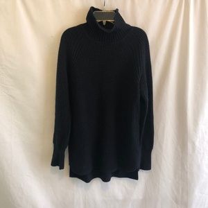 J. Crew Navy Blue Waffle Turtleneck
